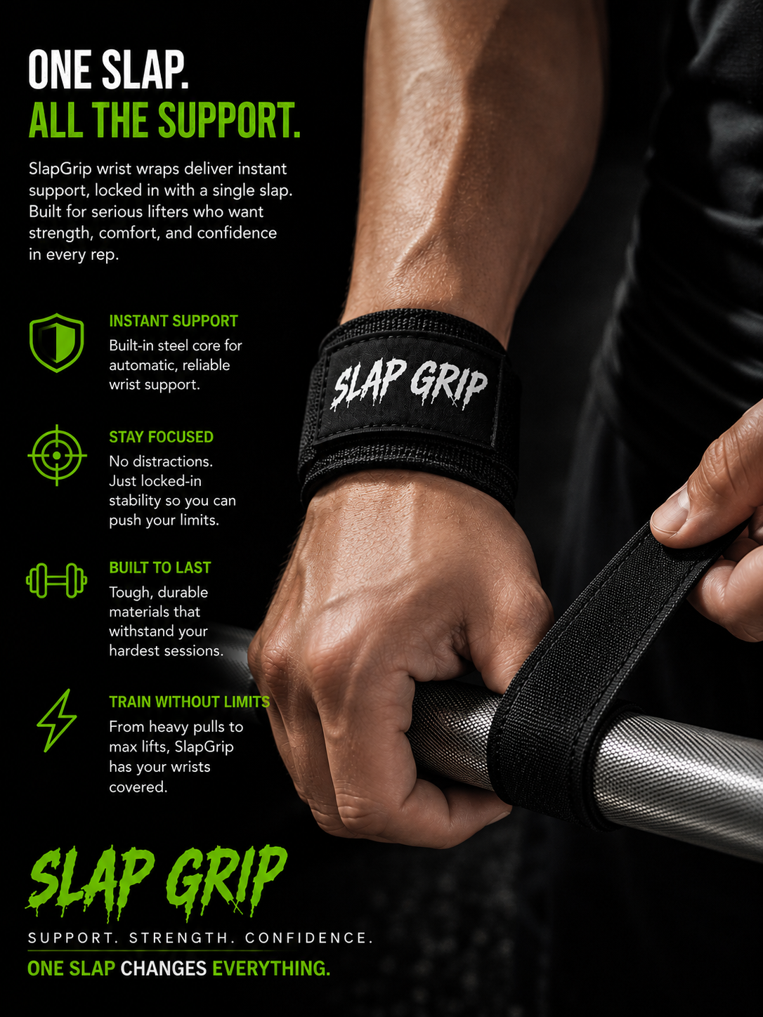 Black V1 Slapgrip WristWraps